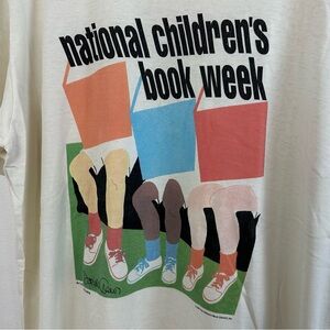 Vintage National Childrens Book Week T Shirt XL Art
